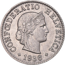 Coin, Switzerland, 5 Rappen, 1936, EF(40-45), Nickel, KM:26b