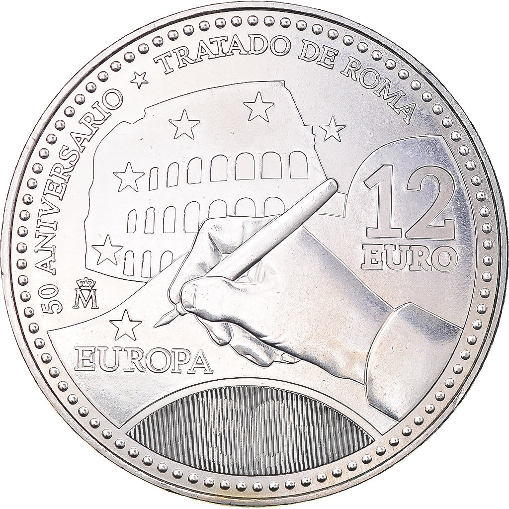 Espanha, 12 Euro, 2007, Madrid, MS(65-70), Prata, KM:1129