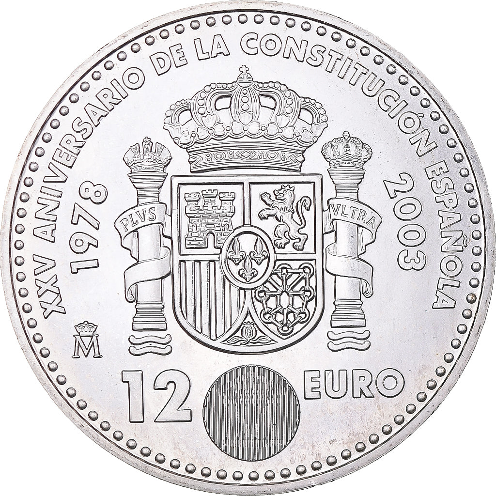 Spanien, 12 Euro, 25th Anniversary of Constitution, 2003, Madrid, FDC, STGL