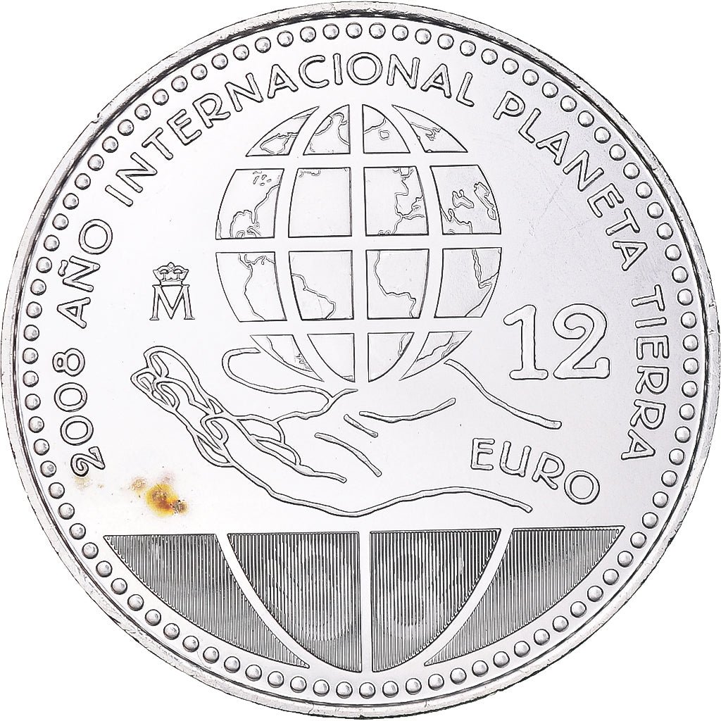 Espagne, 12 Euro, International Year of Planet Earth, 2008, Madrid, SPL, Argent