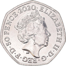 Moeda, Grã-Bretanha, 50 Pence, 2020, BU, MS(63), Cobre-níquel, KM:New