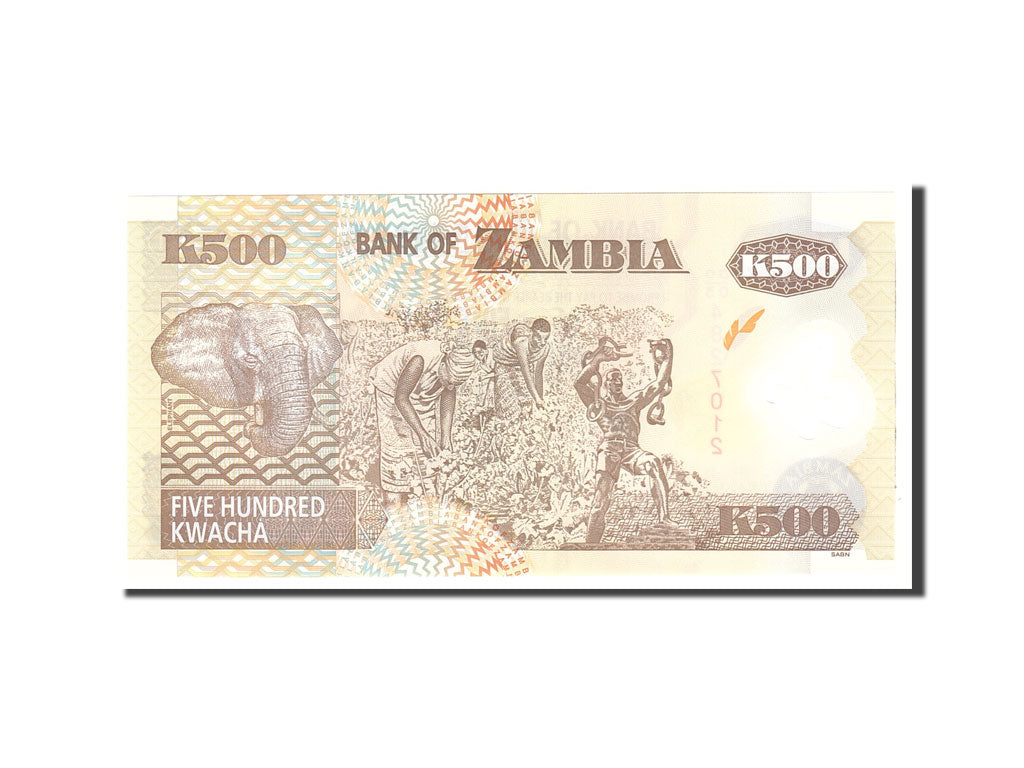 Banknote, Zambia, 500 Kwacha, 2009, Undated, KM:43g, UNC(65-70)