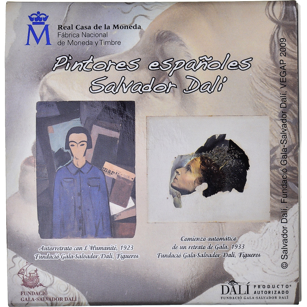 Spain, 10 Euro, 2009, Madrid, Dali - Portrait of Gala. BE, MS(65-70), Silver