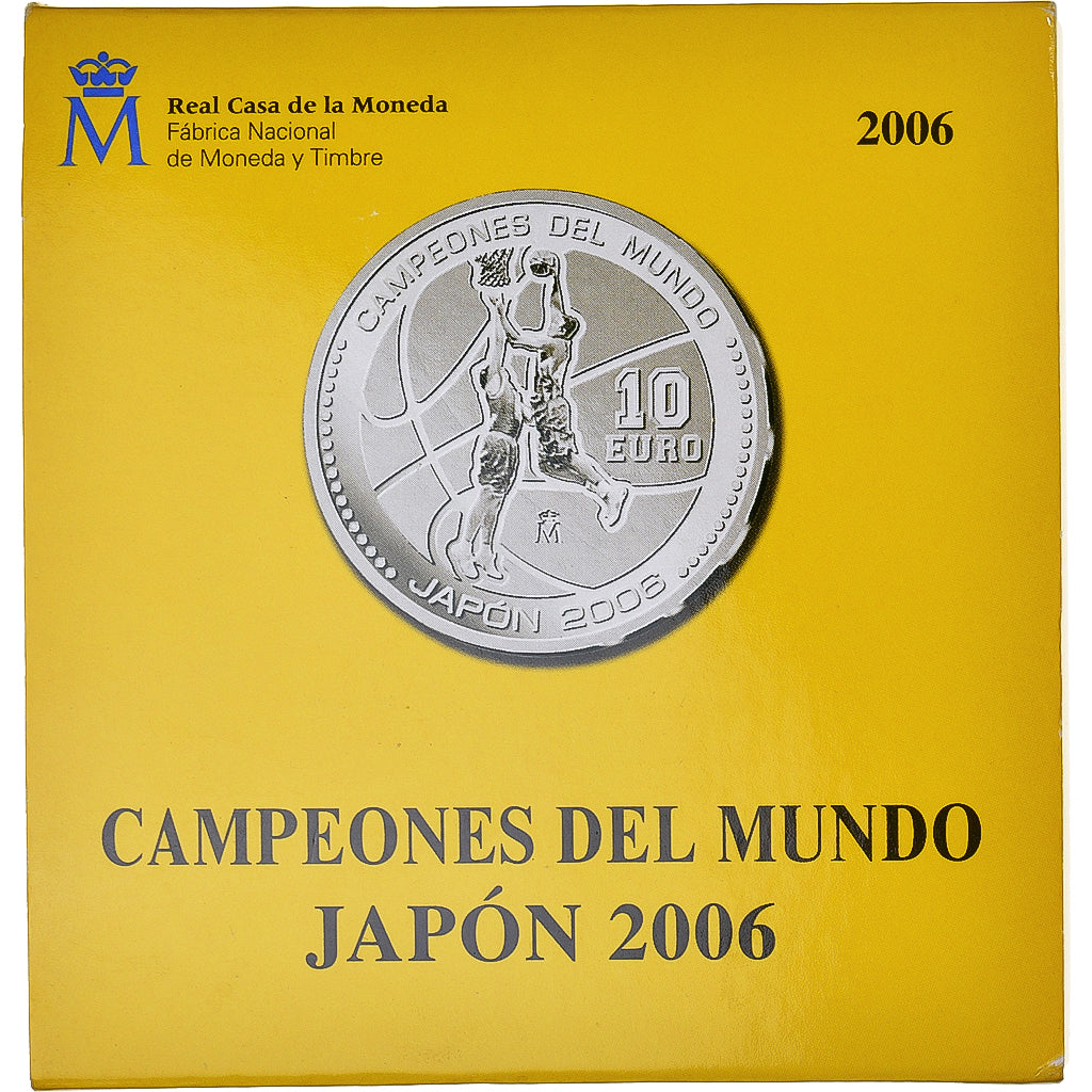 Spain, 10 Euro, 2006, Madrid, CAMPEONES DEL MUNDO -JAPAN. BE, MS(65-70), Silver