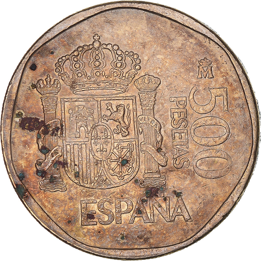 Moeda, Espanha, Juan Carlos I, 500 Pesetas, 1989, VF(20-25), Alumínio-Bronze