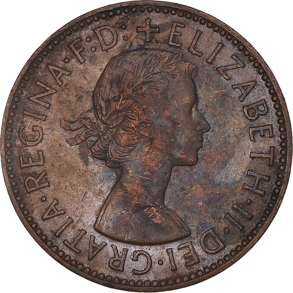 Coin, Great Britain, Elizabeth II, 1/2 Penny, 1963, VF(30-35), Bronze, KM:896