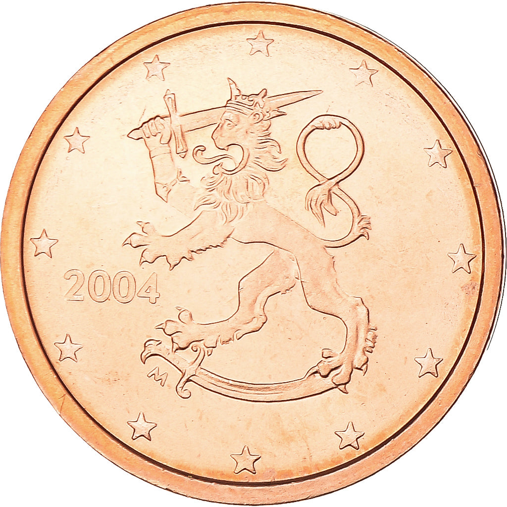 Finland, 2 Euro Cent, 2004, MS(63), Copper Plated Steel, KM:99