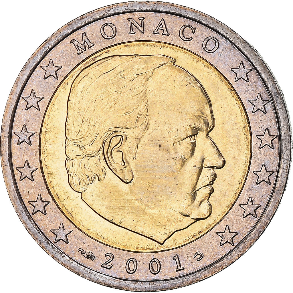 Monaco, 2 Euro, 2001, Paris, MS(63), Bi-Metallic, KM:186