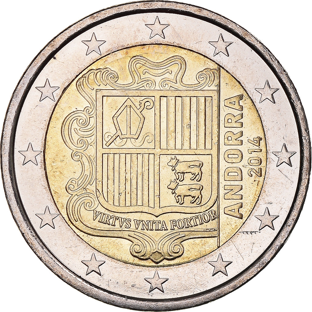 Andorra, 2 Euro, 2014, EF(40-45), Bimetálico, KM:527
