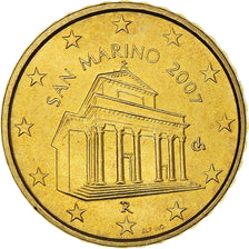 San Marino, 10 Euro Cent, 2007, EF(40-45), Nordic gold, KM:443