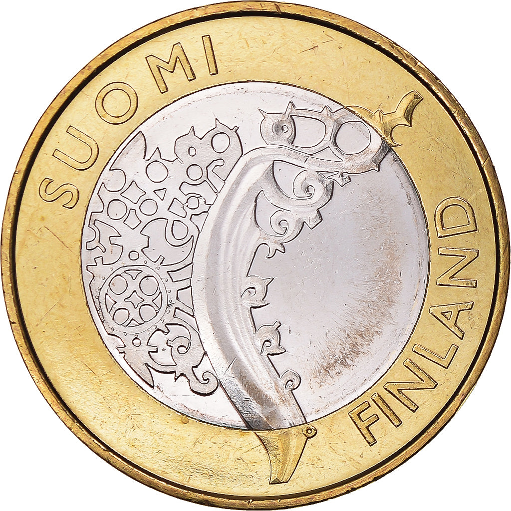 Finland, 5 Euro, Provinces - Finland proper, 2010, Vantaa, MS(63), Bi-Metallic