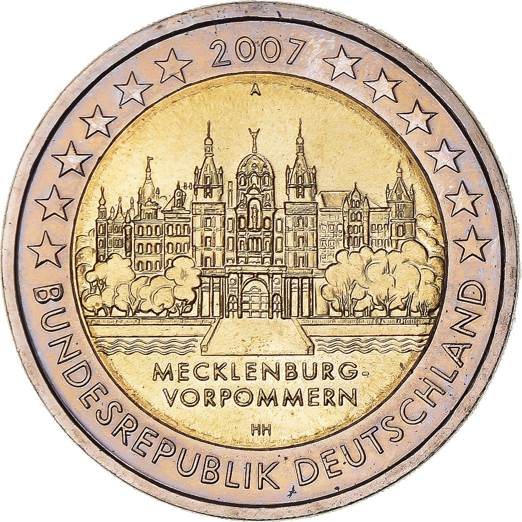 GERMANY - FEDERAL REPUBLIC, 2 Euro, Mecklembourg, 2007, Berlin, MS(63)
