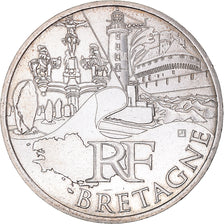 France, 10 Euro, Bretagne, 2011, MS(63), Silver