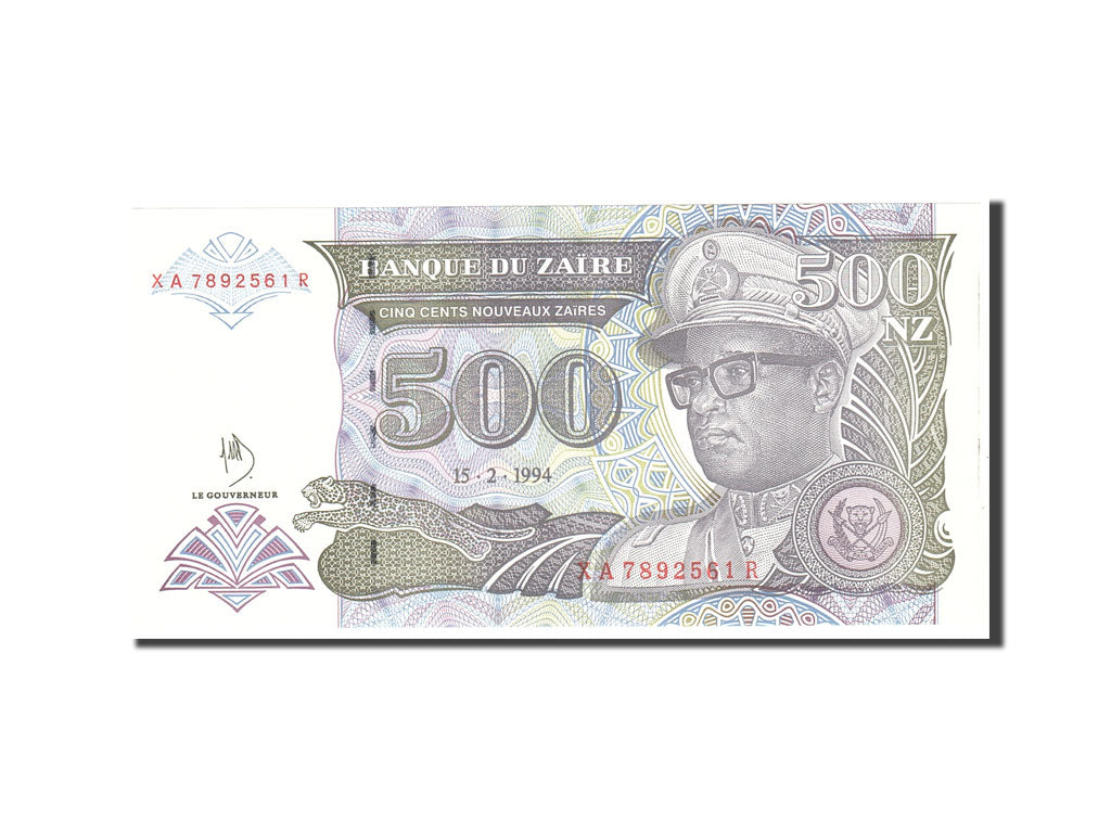 Banknote, Zaire, 500 Nouveaux Zaïres, 1994, 1994-02-15, KM:63a, UNC(65-70)