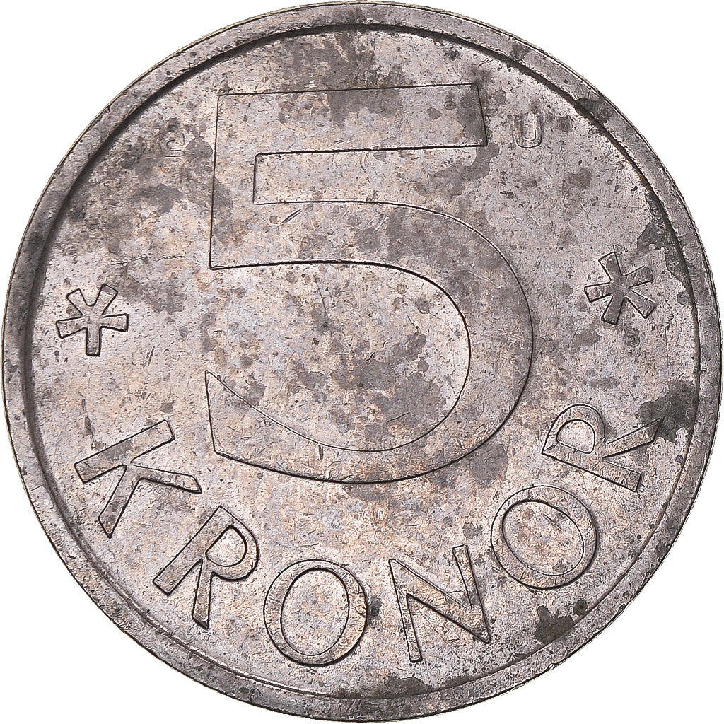 Münze, Schweden, Carl XVI Gustaf, 5 Kronor, 1977, SS, Kupfer-Nickel, KM:853
