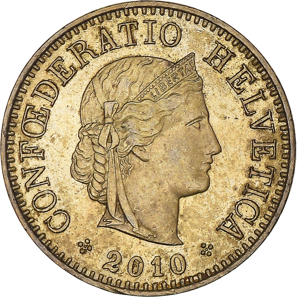 Münze, Schweiz, 5 Rappen, 2010, Bern, SS, Aluminum-Bronze, KM:26c