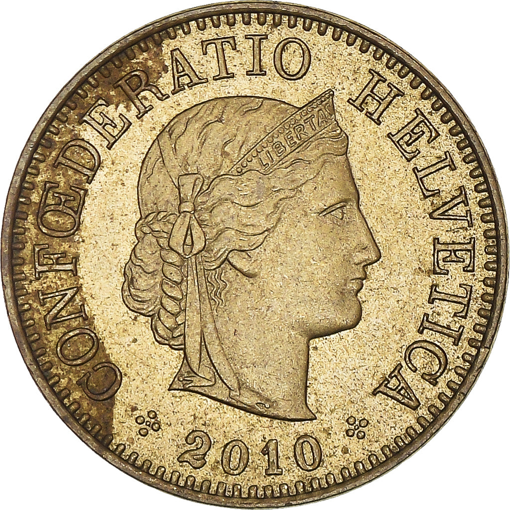 Moneta, Svizzera, 5 Rappen, 2010, Bern, MB+, Alluminio-bronzo, KM:26c