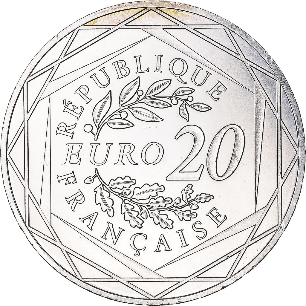 France, 20 Euro, Marianne, Liberté, 2017, Paris, MS(63), Silver
