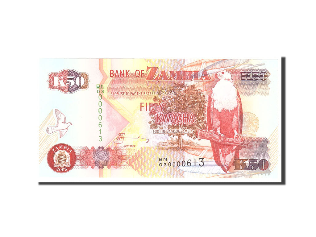 Banknote, Zambia, 50 Kwacha, 2008, Undated, KM:37g, UNC(65-70)