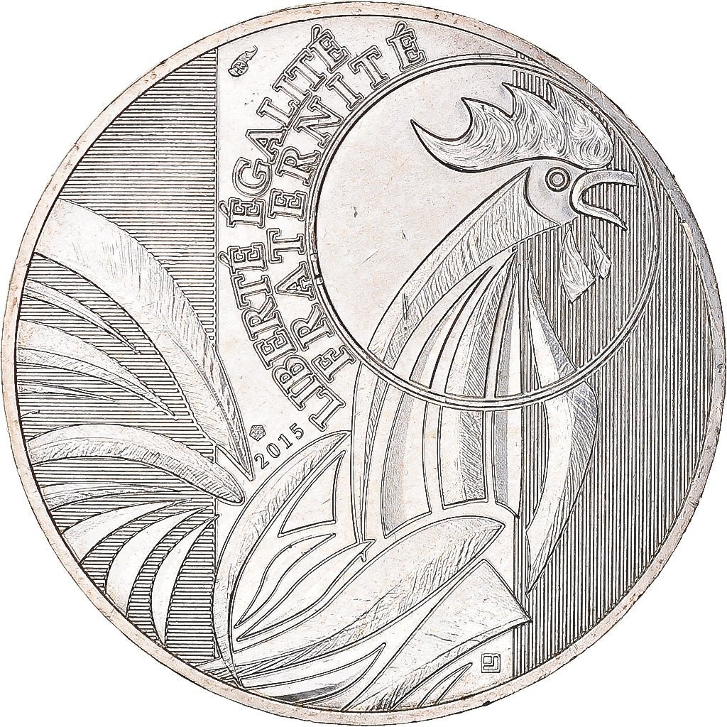France, 10 Euro, Coq, 2015, AU(55-58), Silver, Gadoury:EU727