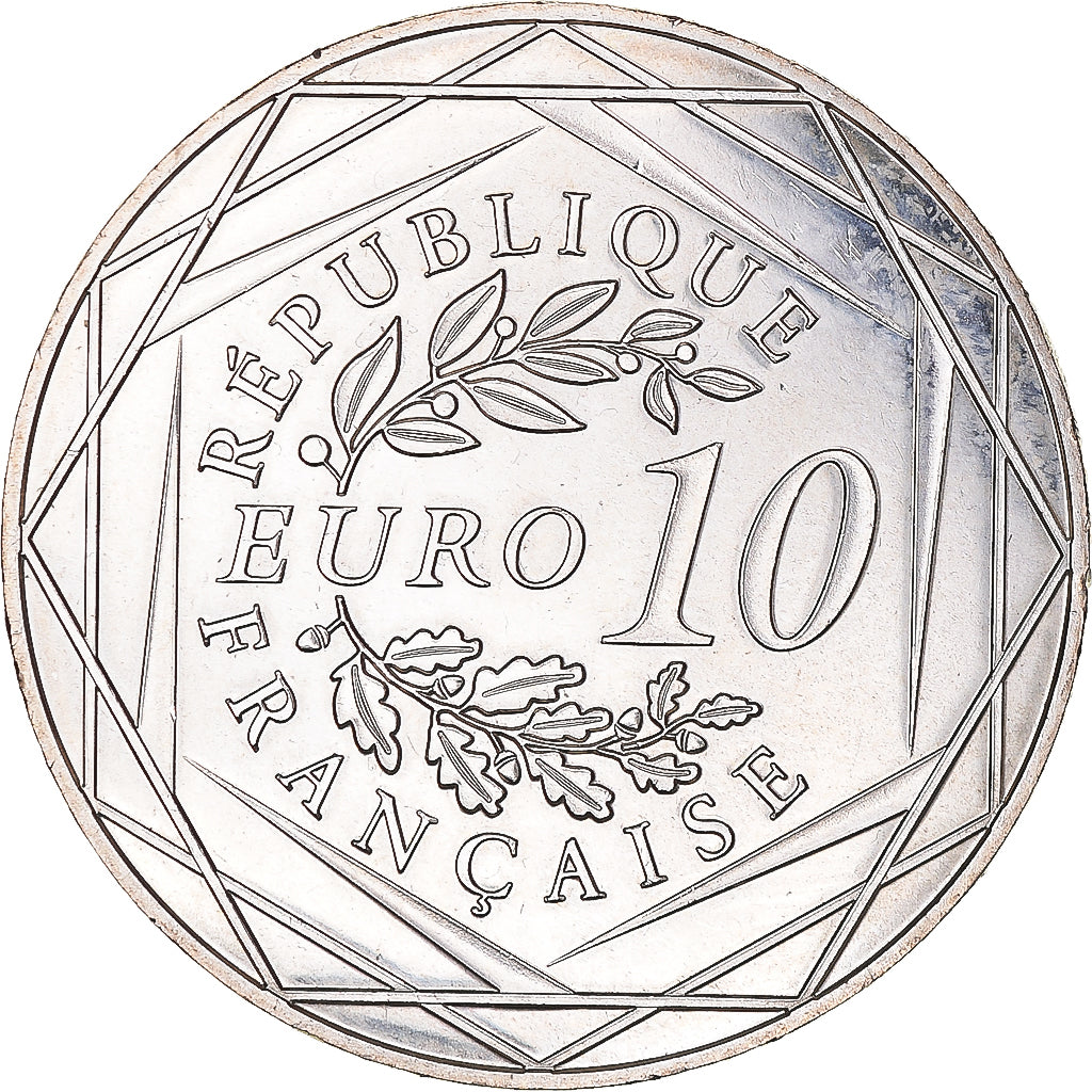 France, 10 Euro, Coq, 2015, AU(55-58), Silver, Gadoury:EU727