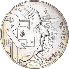 Francja, 10 Euro, 2020, CHARLES DE GAULLE - 80 ANS DE L’APPEL DU 18 JUIN.