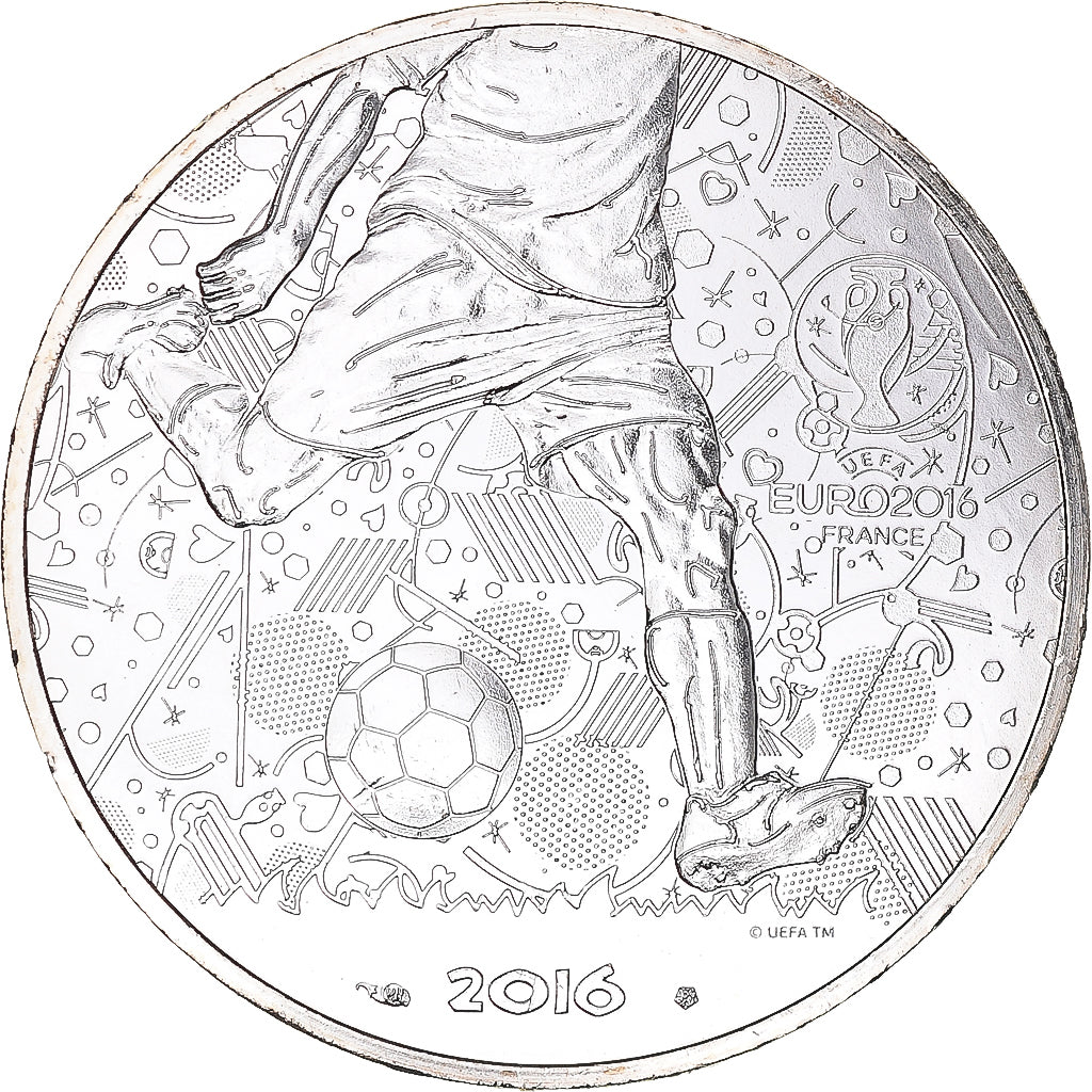 France, 10 Euro, UEFA Euro 2016, 2016, Paris, BU, MS(65-70), Silver
