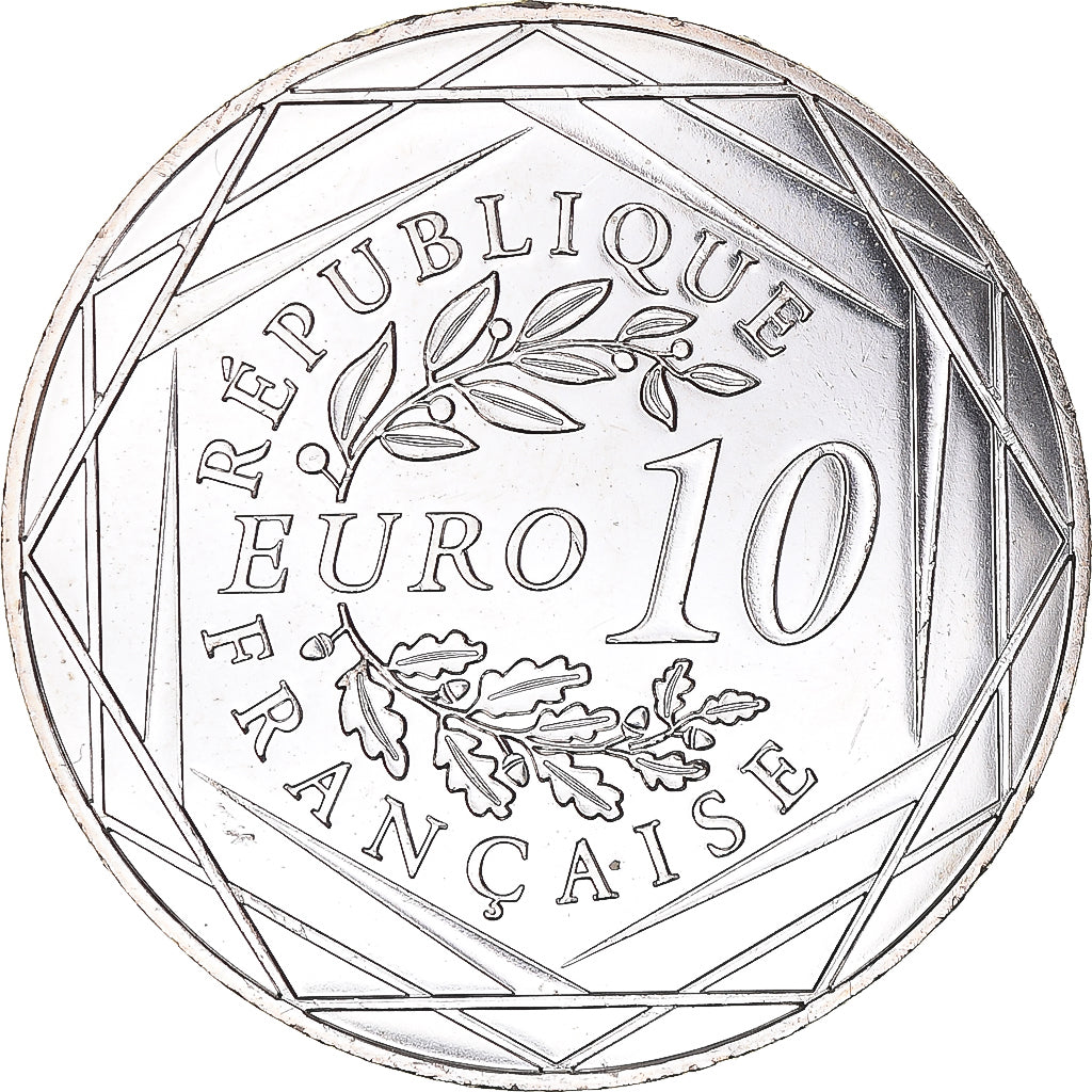 France, 10 Euro, UEFA Euro 2016, 2016, Paris, BU, MS(65-70), Silver
