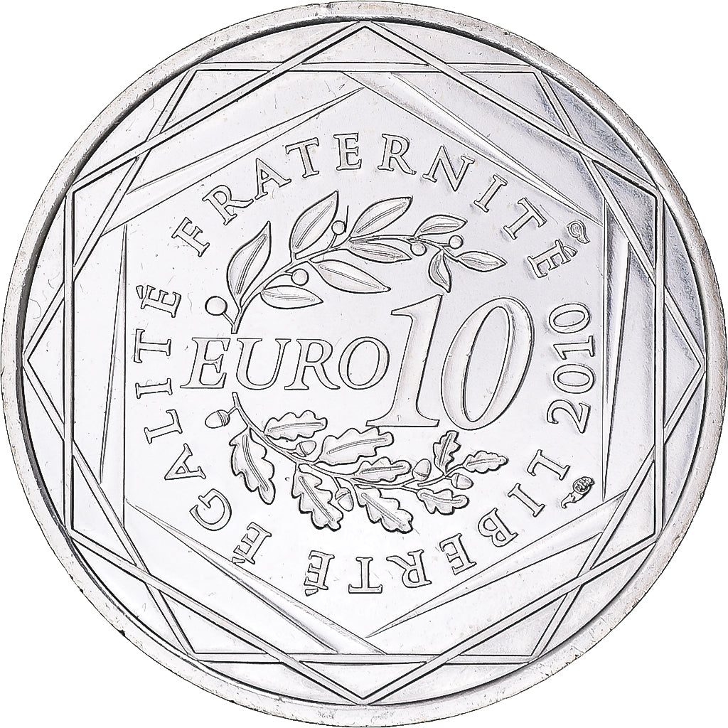 France, 10 Euro, Picardie, 2010, Paris, MS(63), Silver, KM:1666