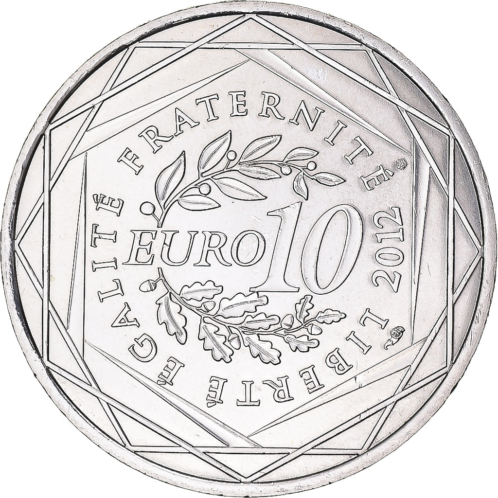 Francia, 10 Euro, Réunion, 2012, SC, Plata