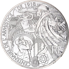 France, 10 Euro, Centenaire de l'Armistice, 2018, MS(64), Silver