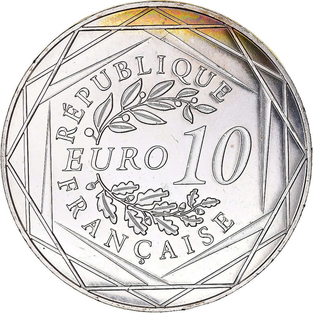 Francia, 10 Euro, 2014, Coq, EBC, Plata, Gadoury:EU656