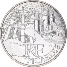 France, 10 Euro, Picardie, 2011, Paris, MS(63), Silver, KM:1745