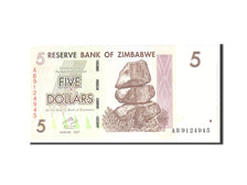 Billet, Zimbabwe, 5 Dollars, 2008, 2008-08-01, KM:66, NEUF