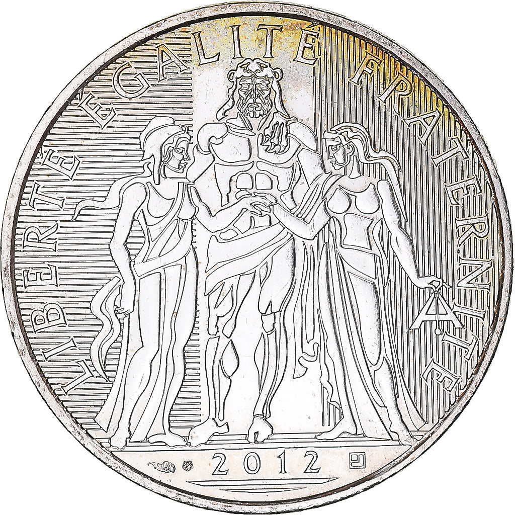 France, 10 Euro, 2012, Paris, MS(63), Silver, KM:2073