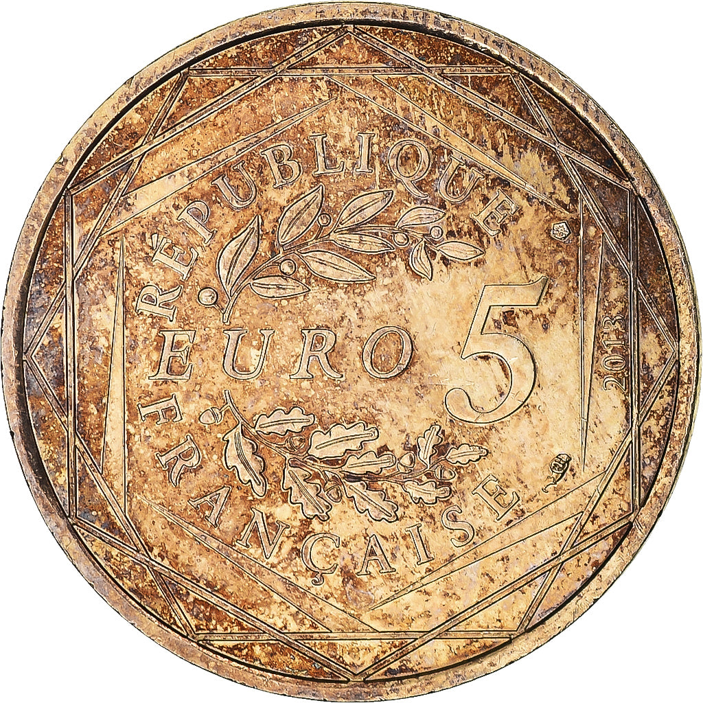 Francia, 5 Euro, Egalité, 2013, Paris, BC+, Plata