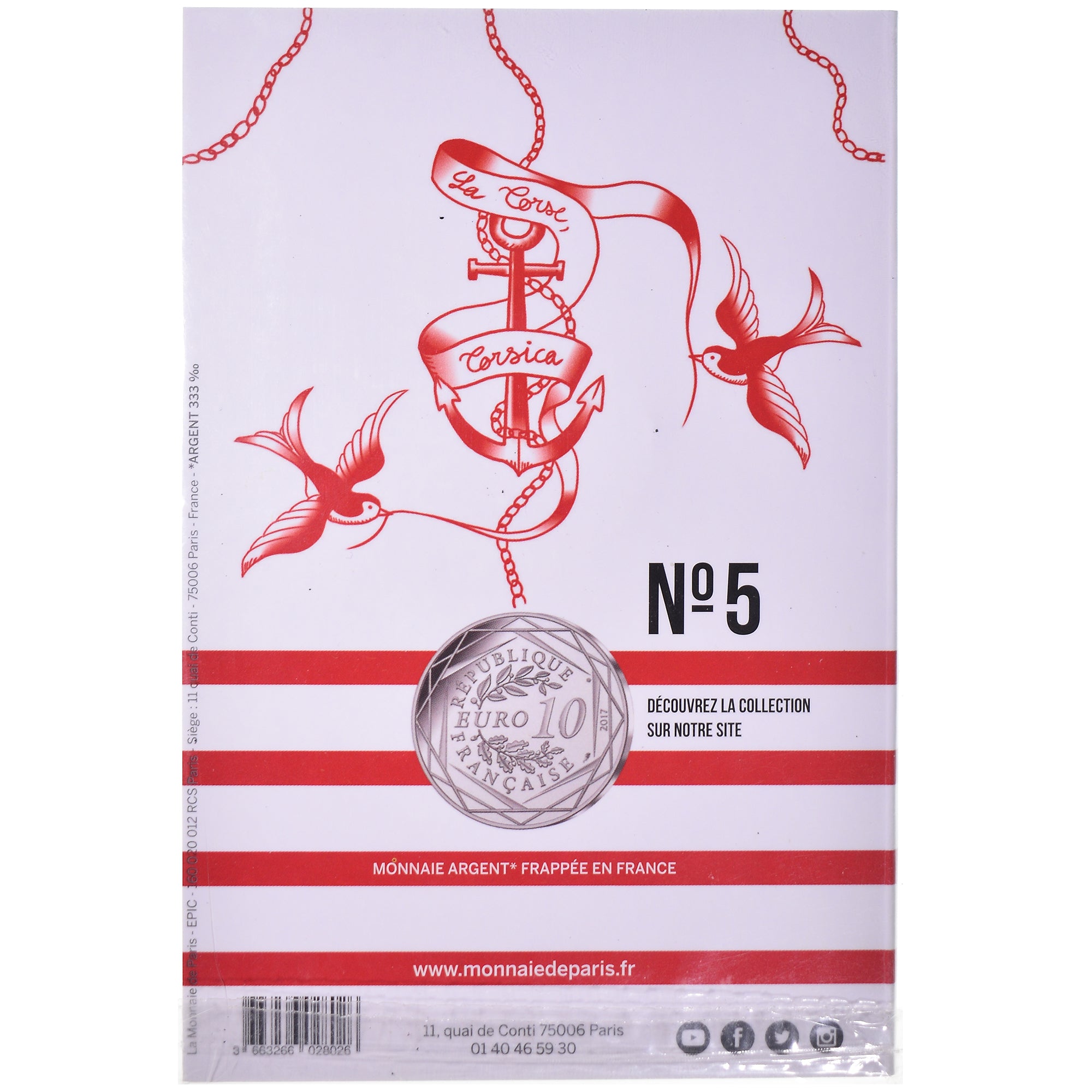 France, 10 Euro, Jean Paul Gaultier, 2017, Monnaie de Paris, N°5, FDC, Argent