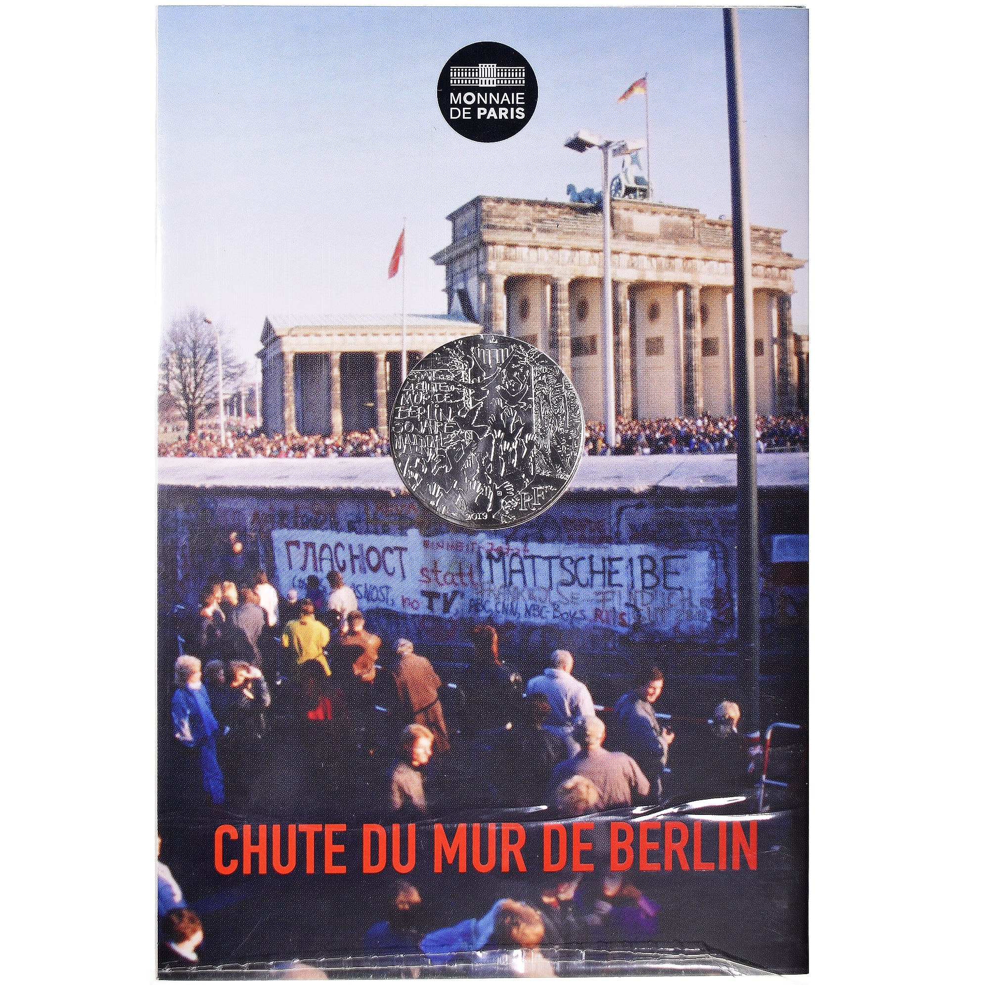 França, 10 Euro, 2019, Monnaie de Paris, Chute du mur de Berlin, MS(65-70)