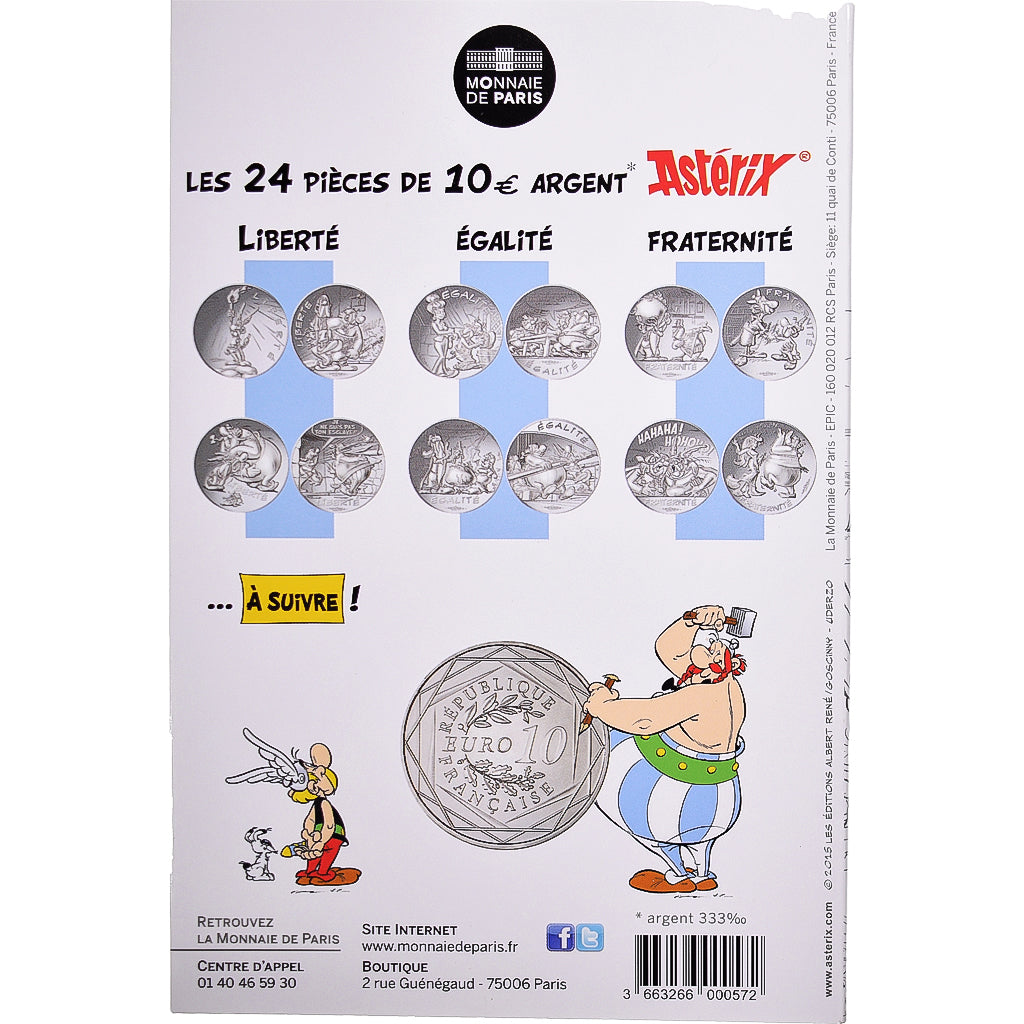France, Monnaie de Paris, 10 Euro, Astérix Liberté (La grande traversée)