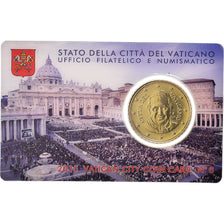 VATICAN CITY, 50 Euro Cent, 2015, Rome, Coin card, MS(65-70), Brass