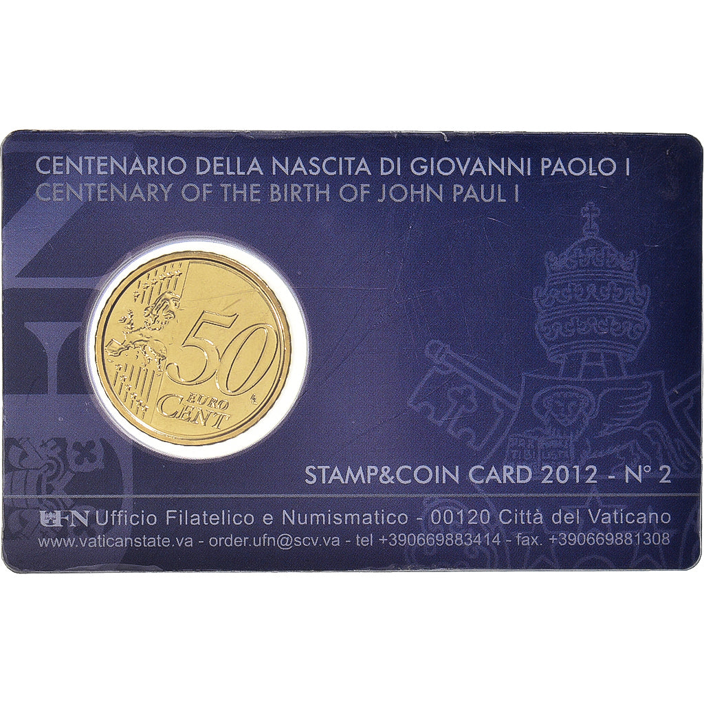 VATICAN CITY, 50 Euro Cent, 2012, Rome, Coincard N. 2 - Papst Benedikt XVI.fdc