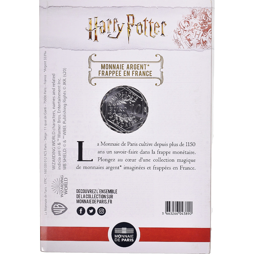 France, 10 Euro, 2021, Monnaie de Paris, Harry Potter et la chambre des secrets