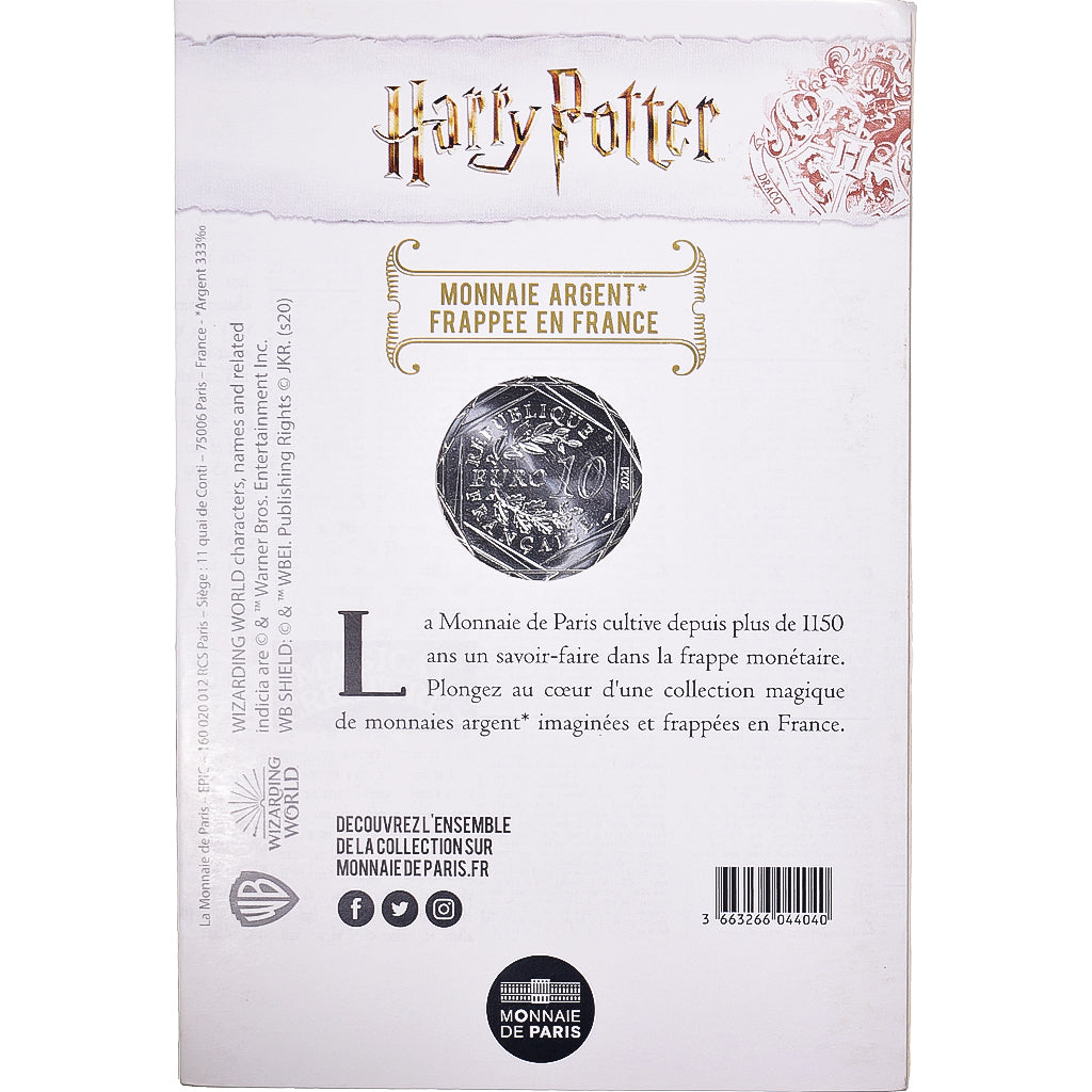 Francia, 10 Euro, 2021, Monnaie de Paris, Harry Potter .HARRY. RON.HERMIONE.