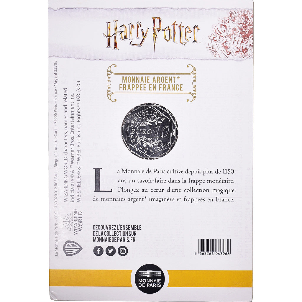 France, 10 Euro, 2021, Monnaie de Paris, Harry Potter et l'ordre du