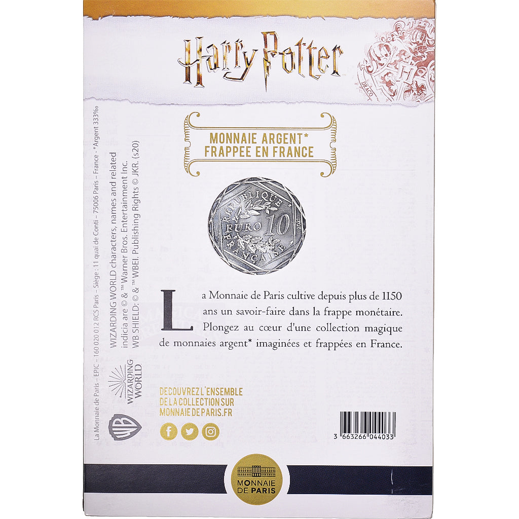 Francia, 10 Euro, 2021, Monnaie de Paris, Harry Potter et les Reliques de la