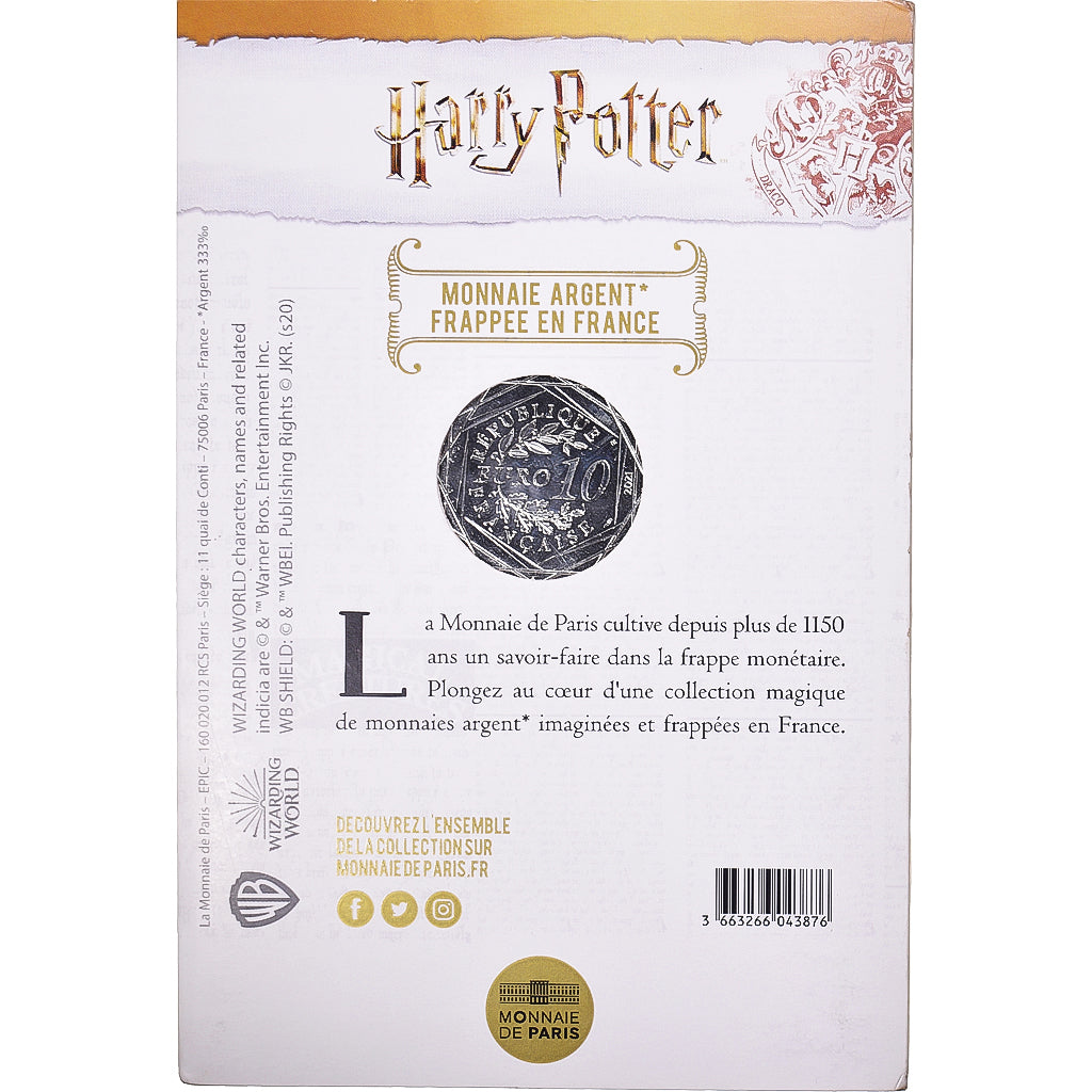 Francia, 10 Euro, 2021, Monnaie de Paris, Harry Potter. CHATEAU de
