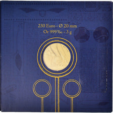 Francia, 250 Euro, 2021, Monnaie de Paris, Harry Potter. Vif d'Or.BU., FDC, Oro