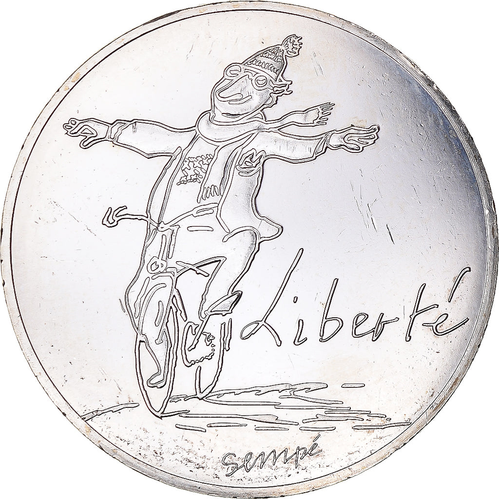 França, 10 Euro, Liberté Hiver Sempé, 2014, Paris, MS(63), Prata