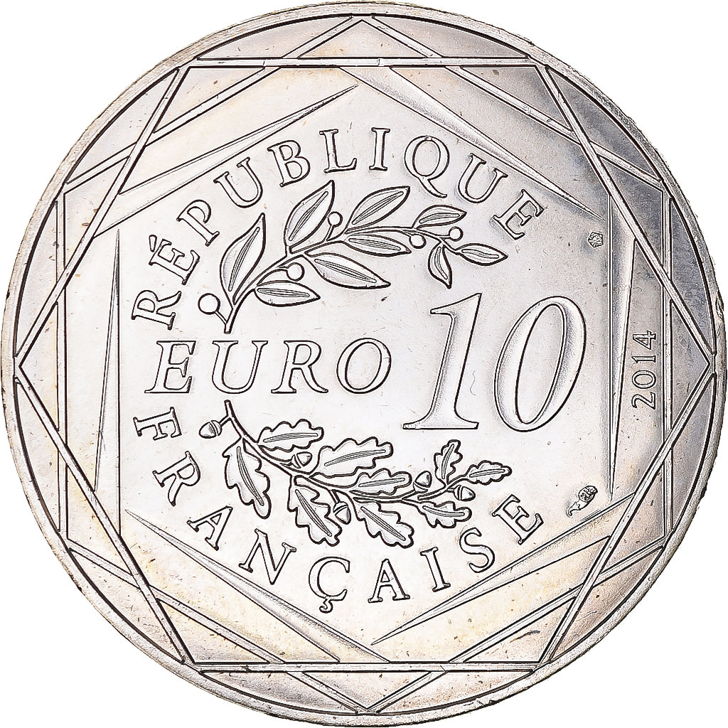 França, 10 Euro, Liberté Hiver Sempé, 2014, Paris, MS(63), Prata