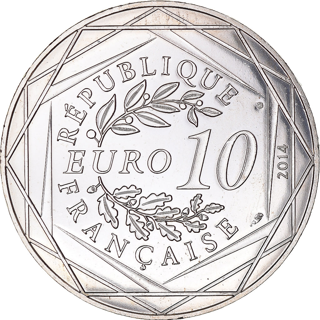 França, 10 Euro, Fraternité, 2014, Sempé, MS(63), Prata, Gadoury:EU718